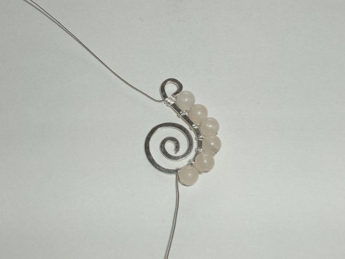 Abby Hook's Cirrus Pendant - , Contemporary Wire Jewelry, Coiling, Coiling Wire, Wire Coiling, Lashing, Wire Lashing, Spirals, Wire Spiral, Spiral Wire Wrap, lash on the beads